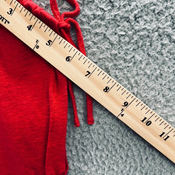 Talbots Womens Top Large Red Linen Blend Drawstring Short Sleeve Pullover Shirt - Picture 8 of 8